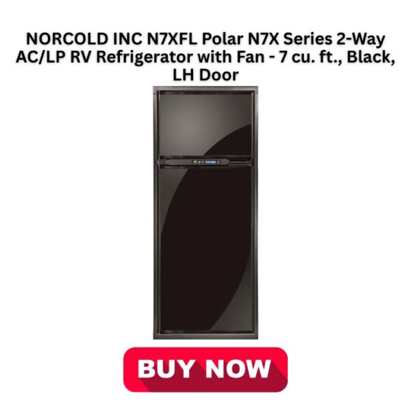NORCOLD INC N7XFL Polar N7X Series 2-Way ACLP RV Refrigerator with Fan - 7 cu. ft., Black, LH Door